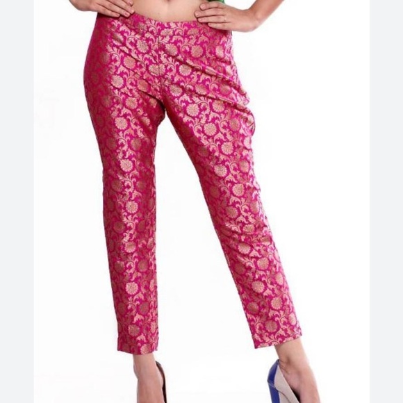 Hand crafted tailored brocaded cigarette pants. - Picture 8 of 8